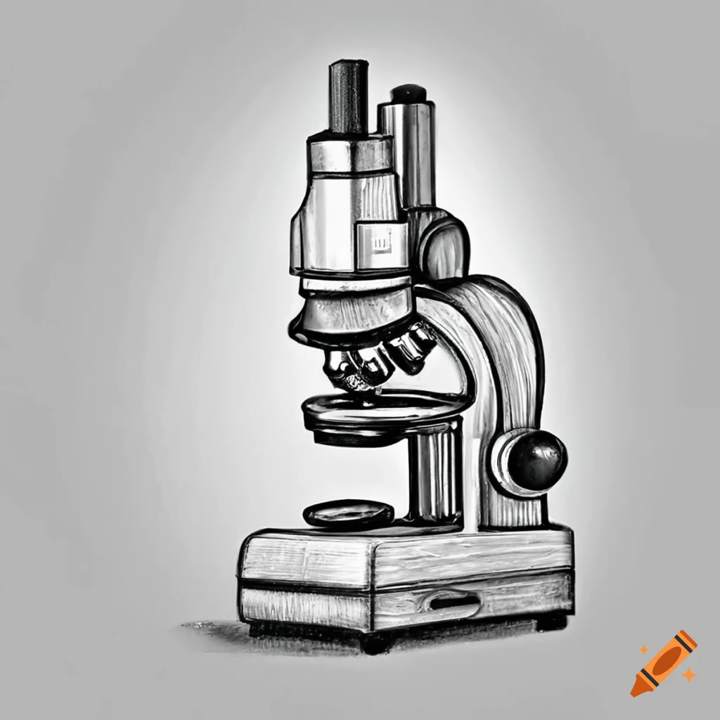 Hand drawn microscope simple sketch Royalty Free Vector