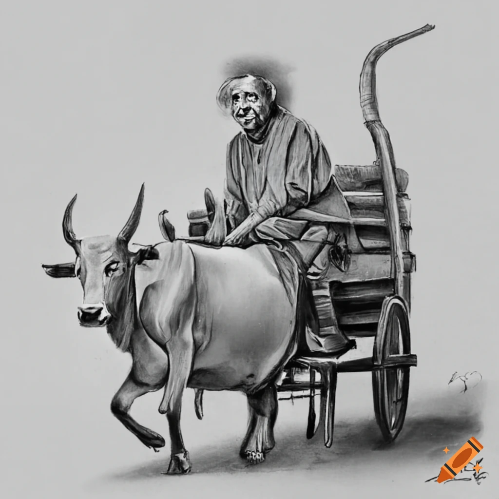 How to draw a bullock cart very easily step by step for beginners.গরুর  গাড়ি আঁকা।BullockCart drawing - YouTube