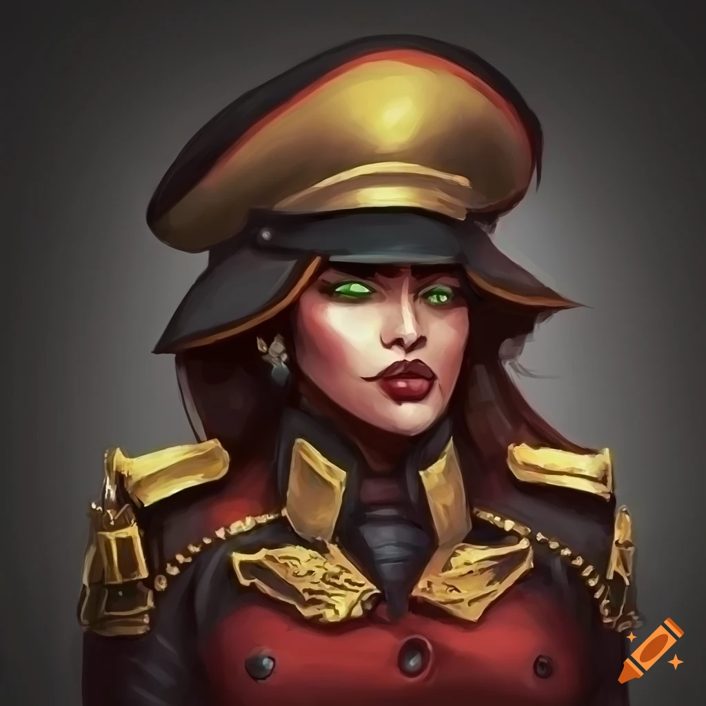 Portrait of commissar aesha delawan, a fierce warrior from warhammer ...