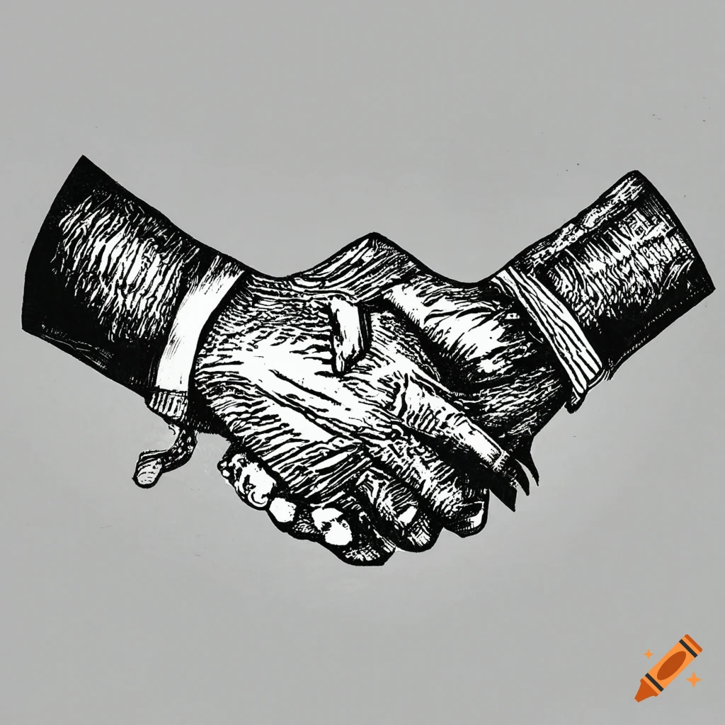 Hand drawn shaking hands together | free image by rawpixel.com | How to draw  hands, Chest piece tattoos, Shaking hands drawing
