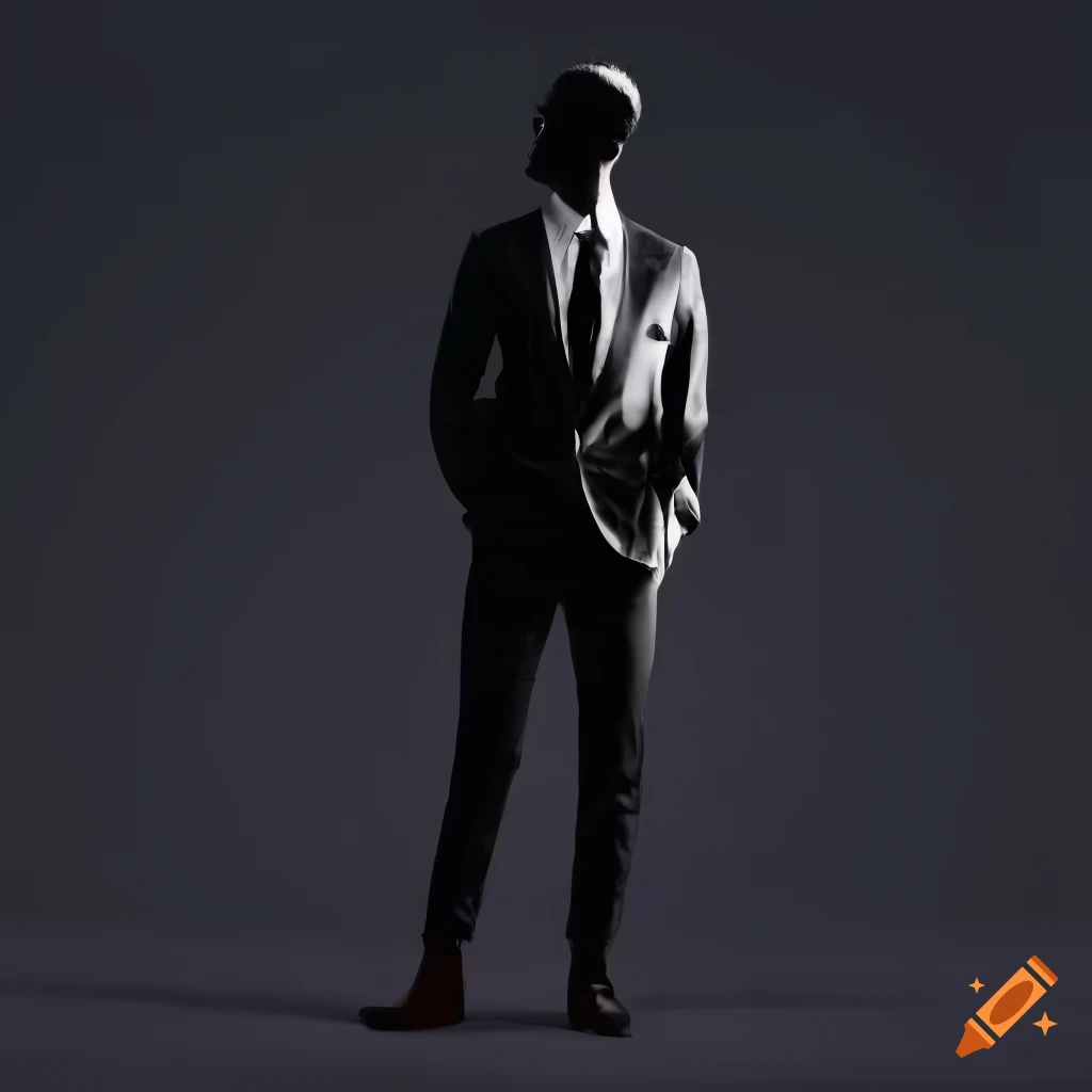 A stylish silhouette of a man wearing a suit or casual attire to