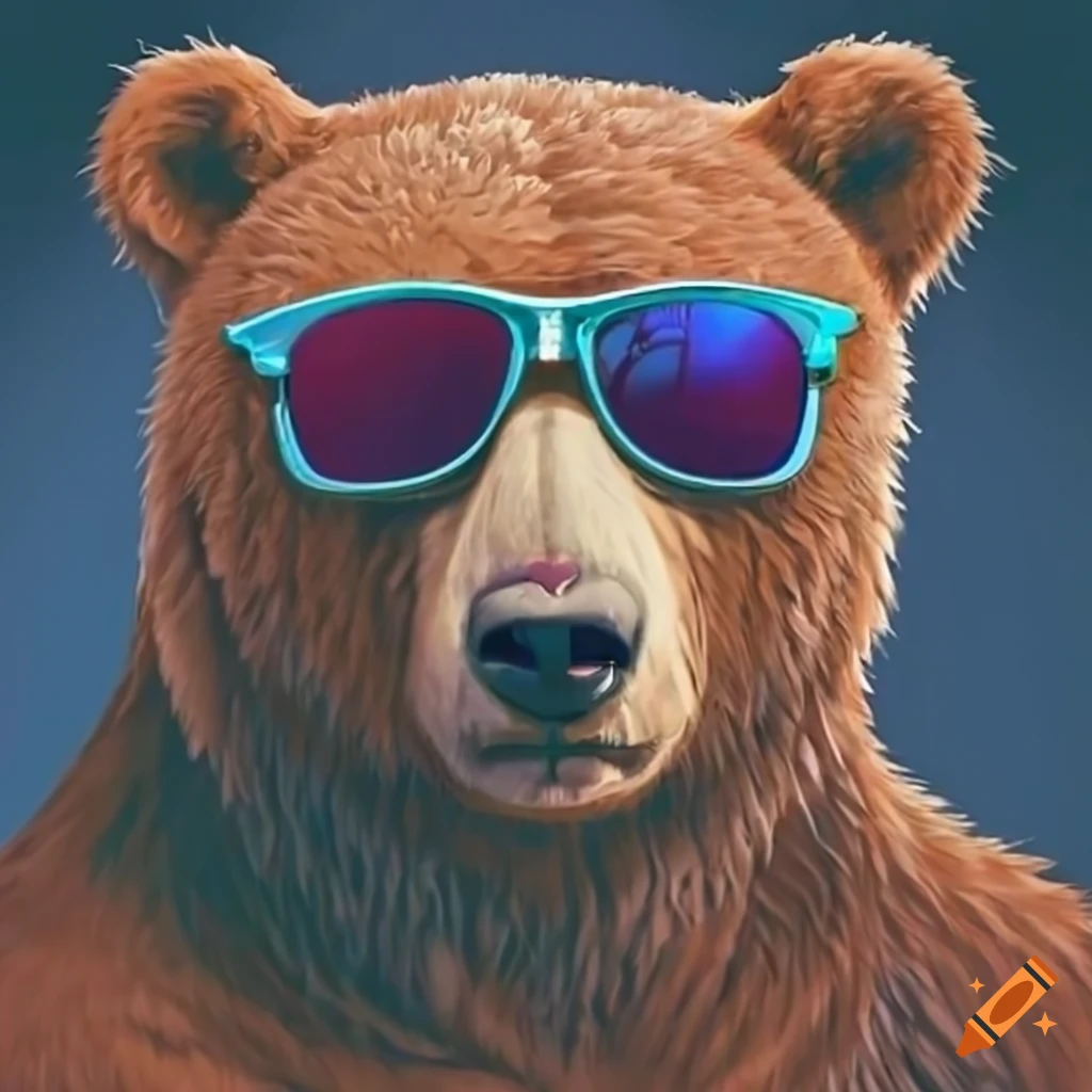 A bear with sunglasses on Craiyon