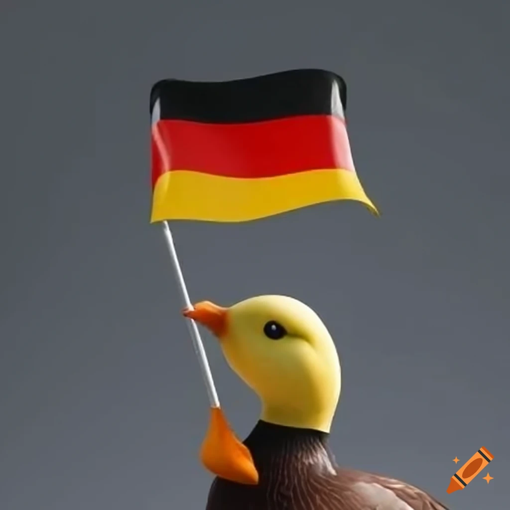Duck holding german flag on Craiyon