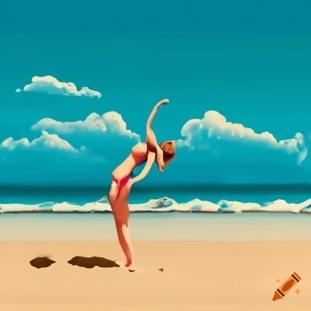 A barefoot on sandy beach