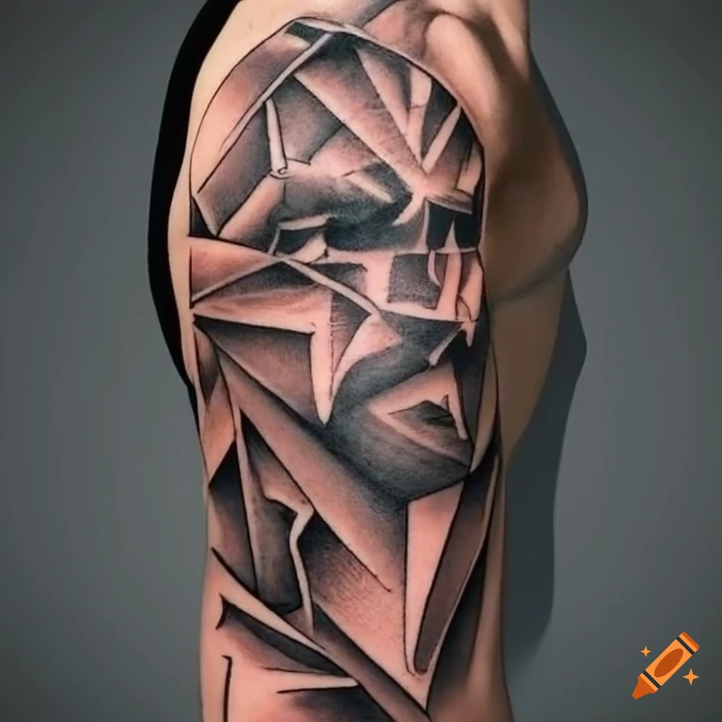 Geometric shoulder by k8.black, guesting at EXP Haus in London, UK : r/ tattoos