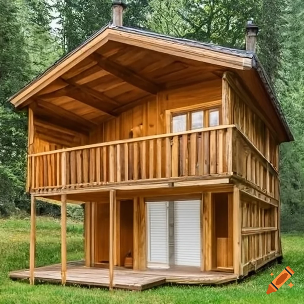 Casa hecha de madera de roble