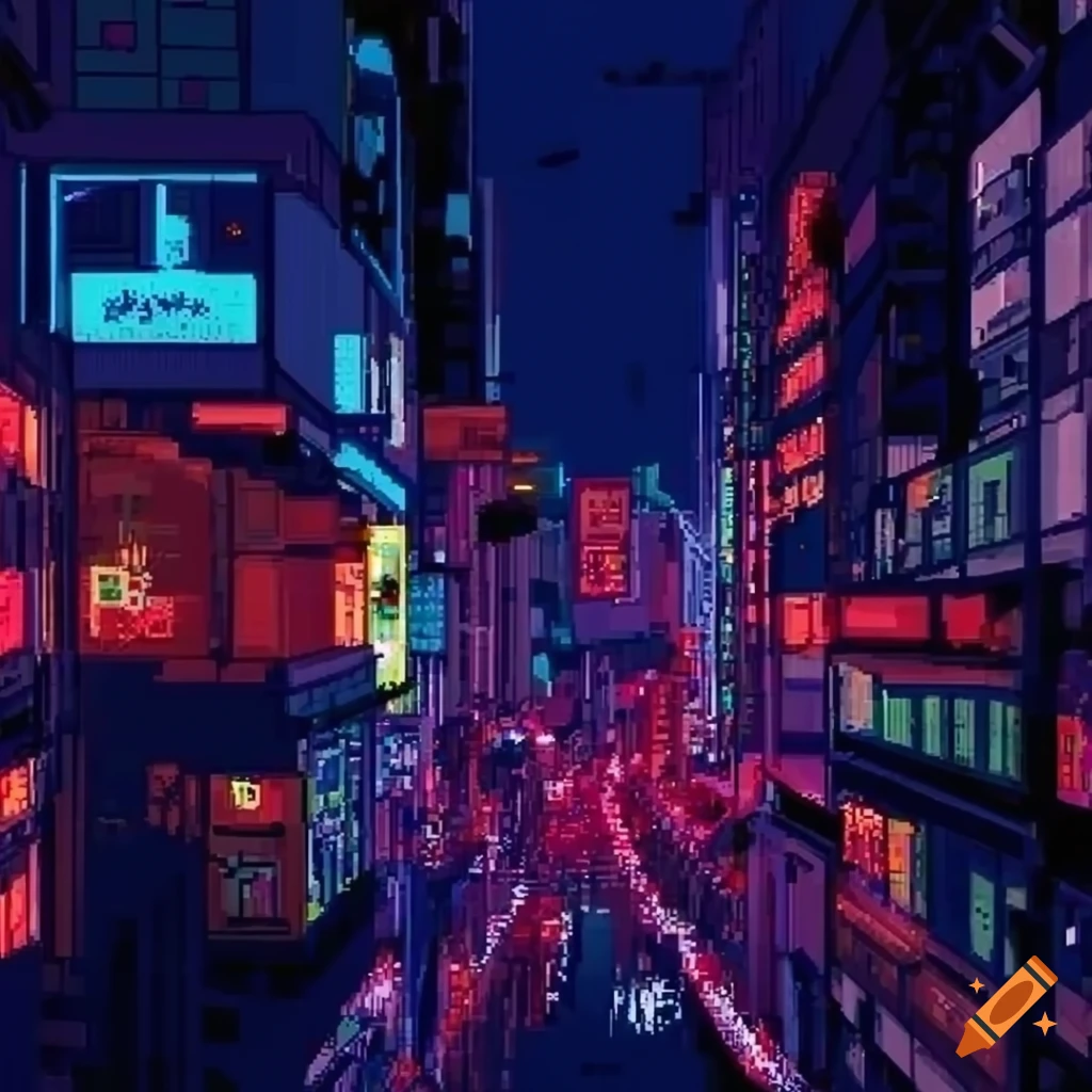 Purple night city pixel wallpaper : r/wallpapers-sgquangbinhtourist.com.vn
