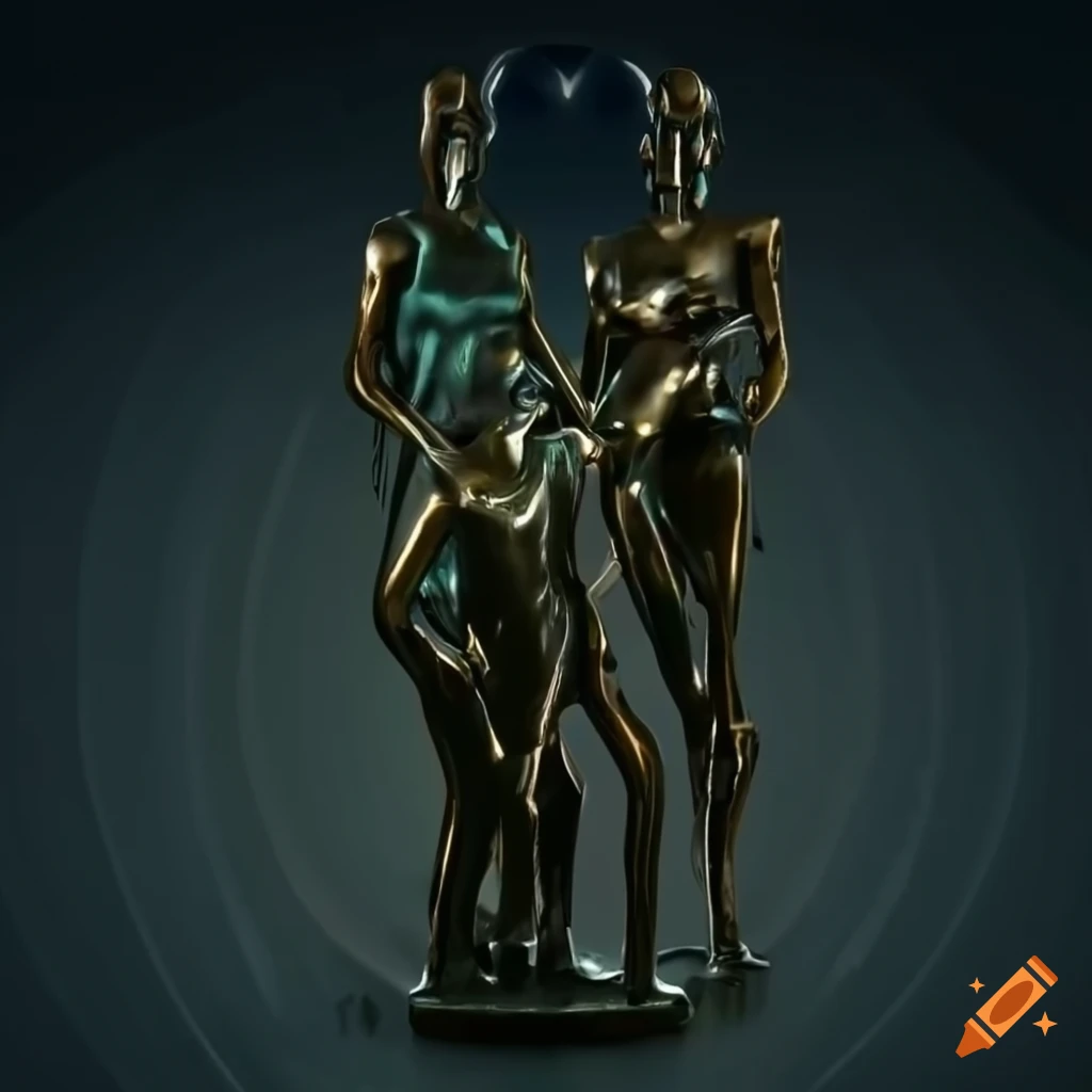Humanity bronze people retro futuristic bronze on Craiyon