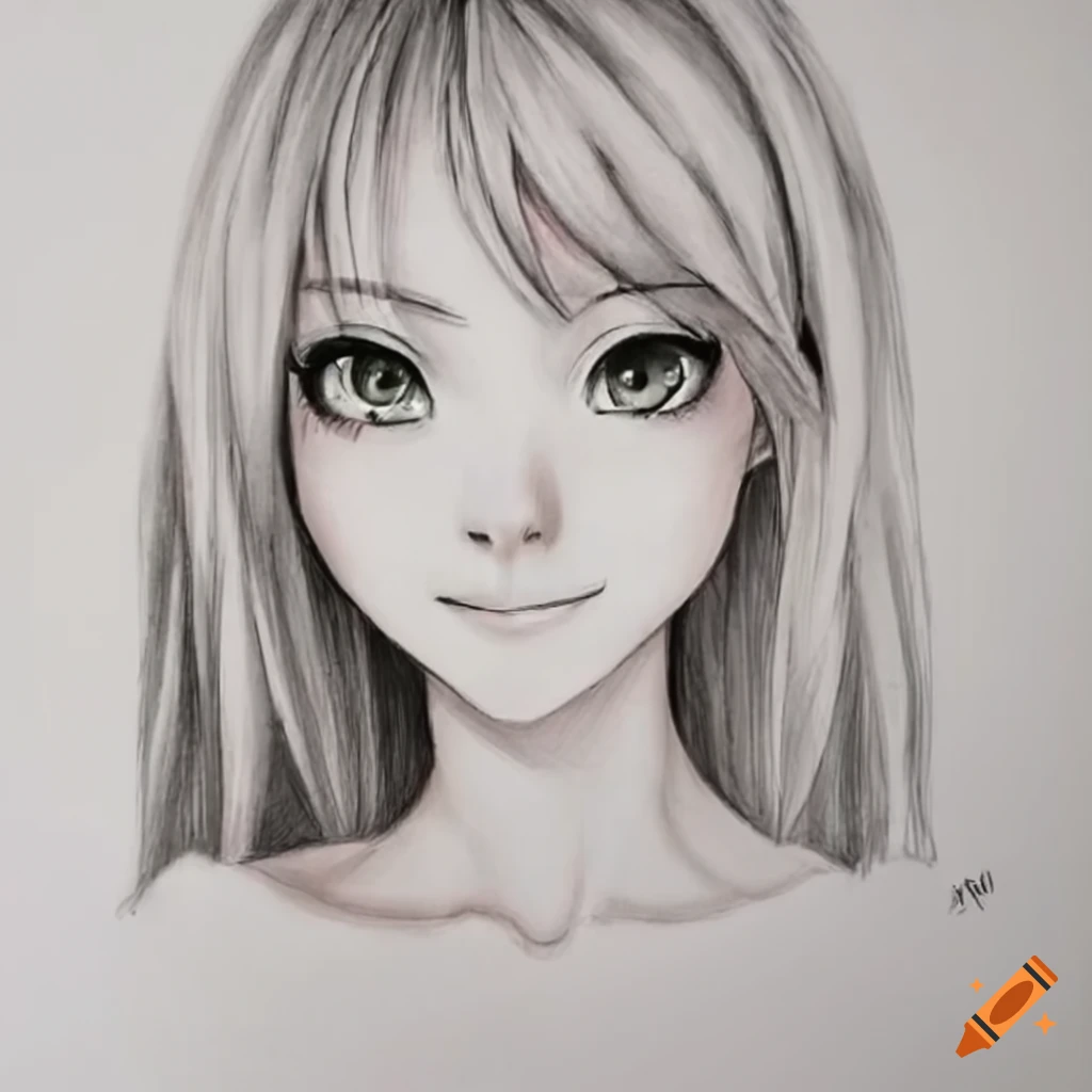 Anime drawing girl easy on Craiyon