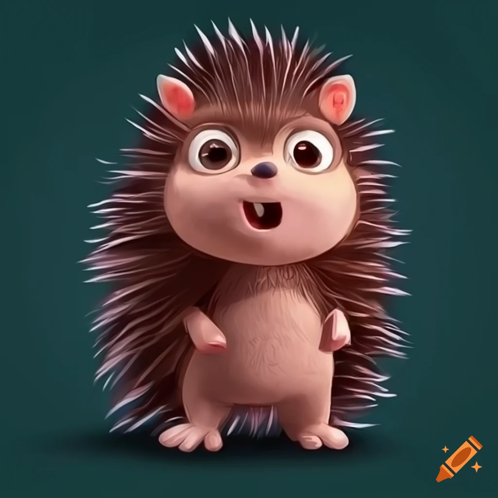 Cute pixar porcupine chibi character design