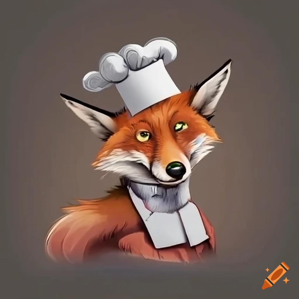 A fox working as a chef on Craiyon