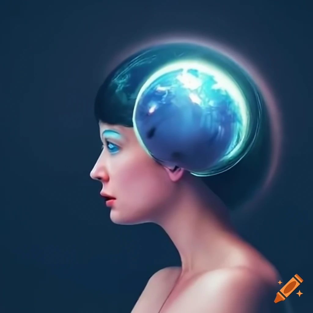 Spherical woman acting normal in public