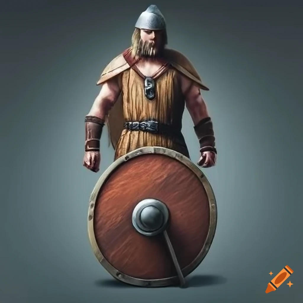 Viking jarl with shield and axe on Craiyon