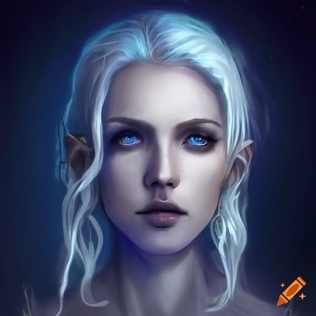 Digital art of a mysterious woman with unique eyes on Craiyon
