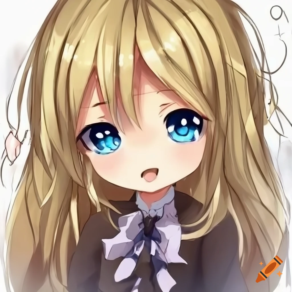 anime girl with blonde hair and gold eyes