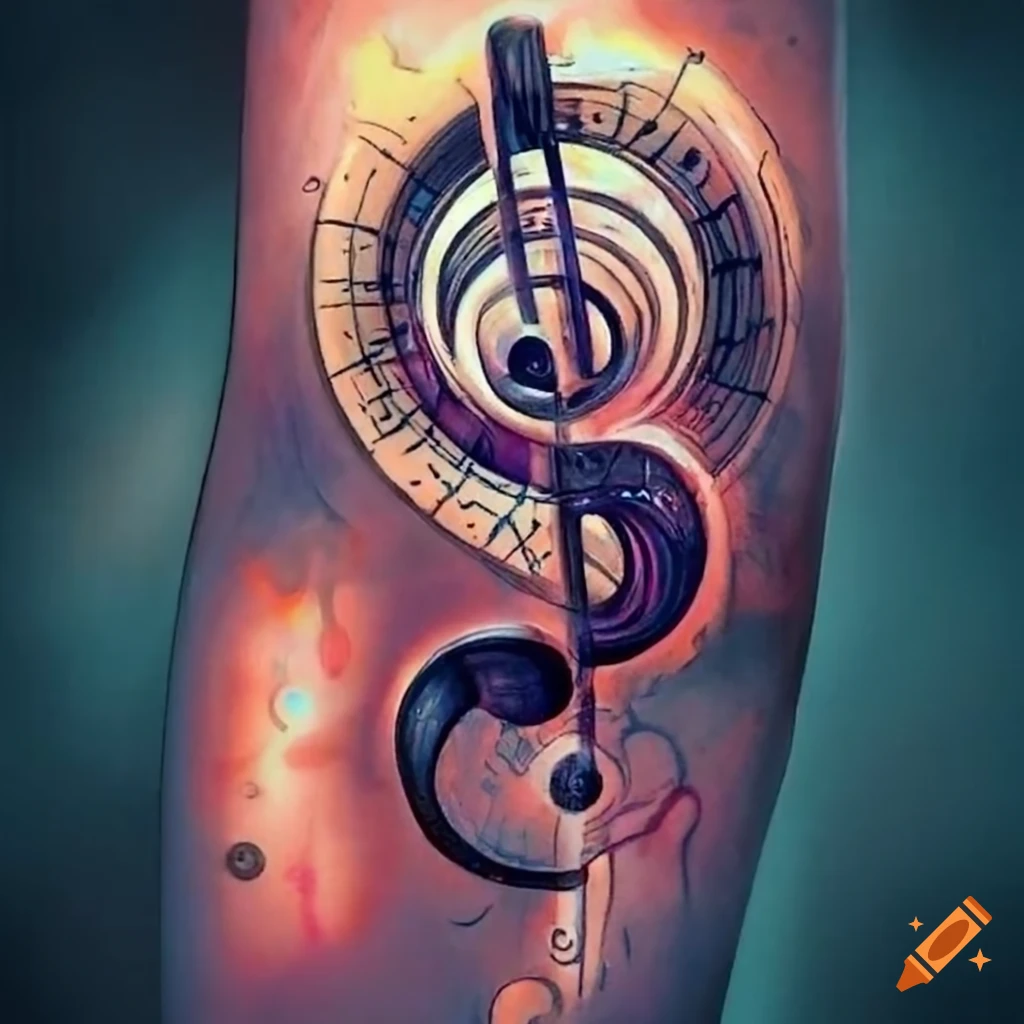 Music notes tattoo by Kiwi Tattoo | Photo 31830