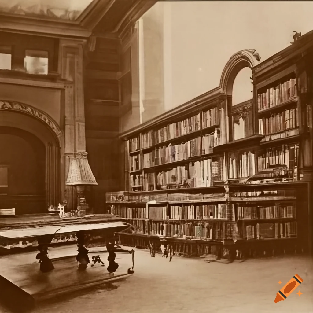 a-public-library-in-the-1920s-in-an-old-sepia-photograph