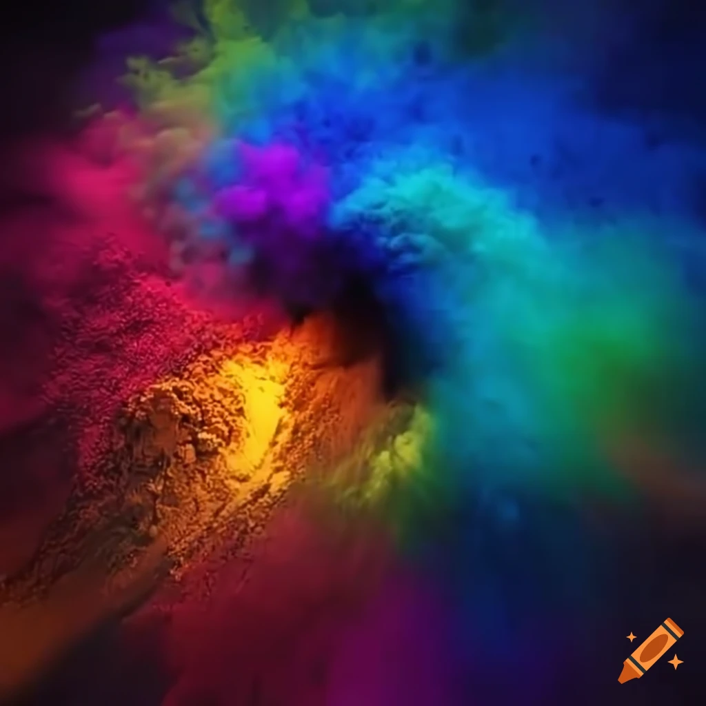 Vibrant Burst Captivating Colors Of Frozen Dust Explosion