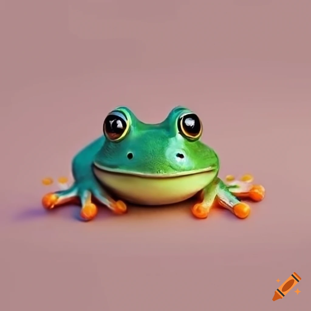 Cute kawaii frog on Craiyon