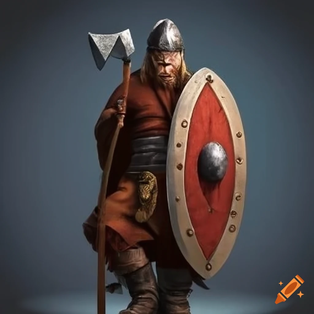 Viking jarl with shield and axe on Craiyon