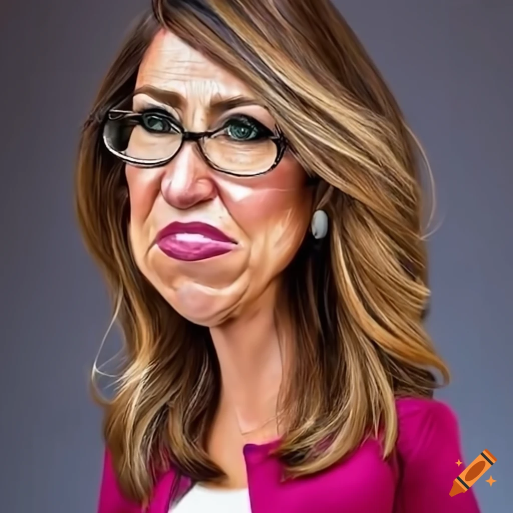 Lauren Boebert looking stupid, caricature