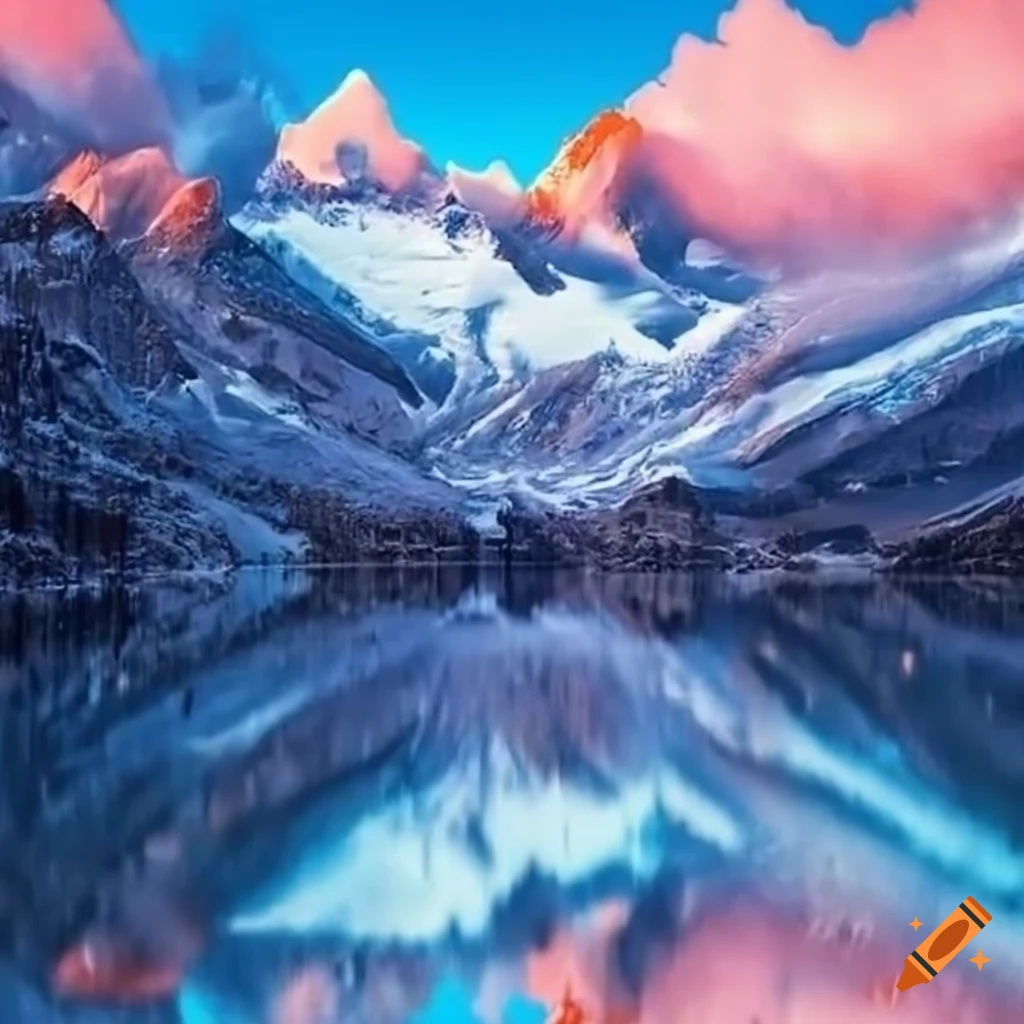 Valle con montañas nevadas y un lago