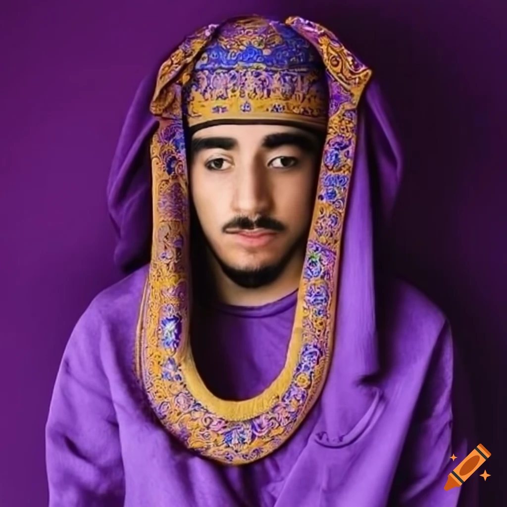 Men wearing traditional persian clothing on Craiyon