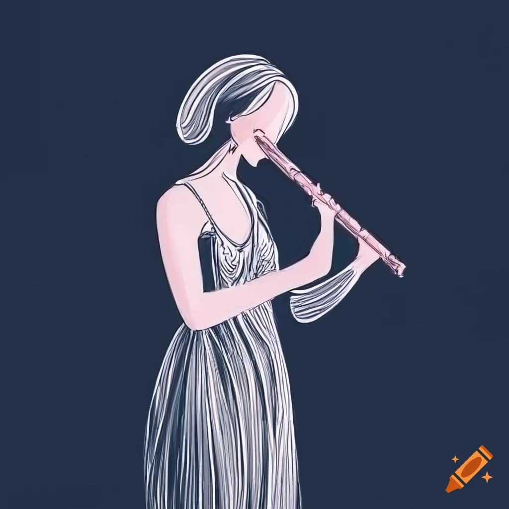 flute player drawing