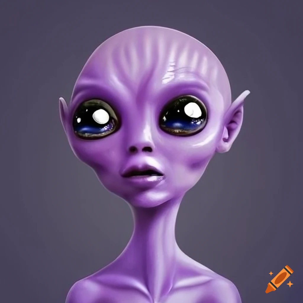 Lavender skinned cute alien