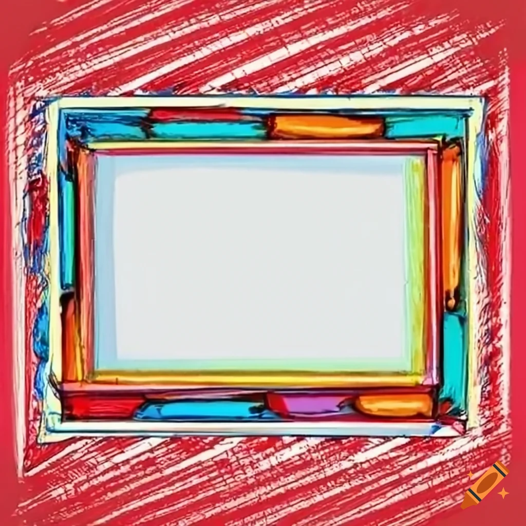 Vibrant red picture frame on Craiyon