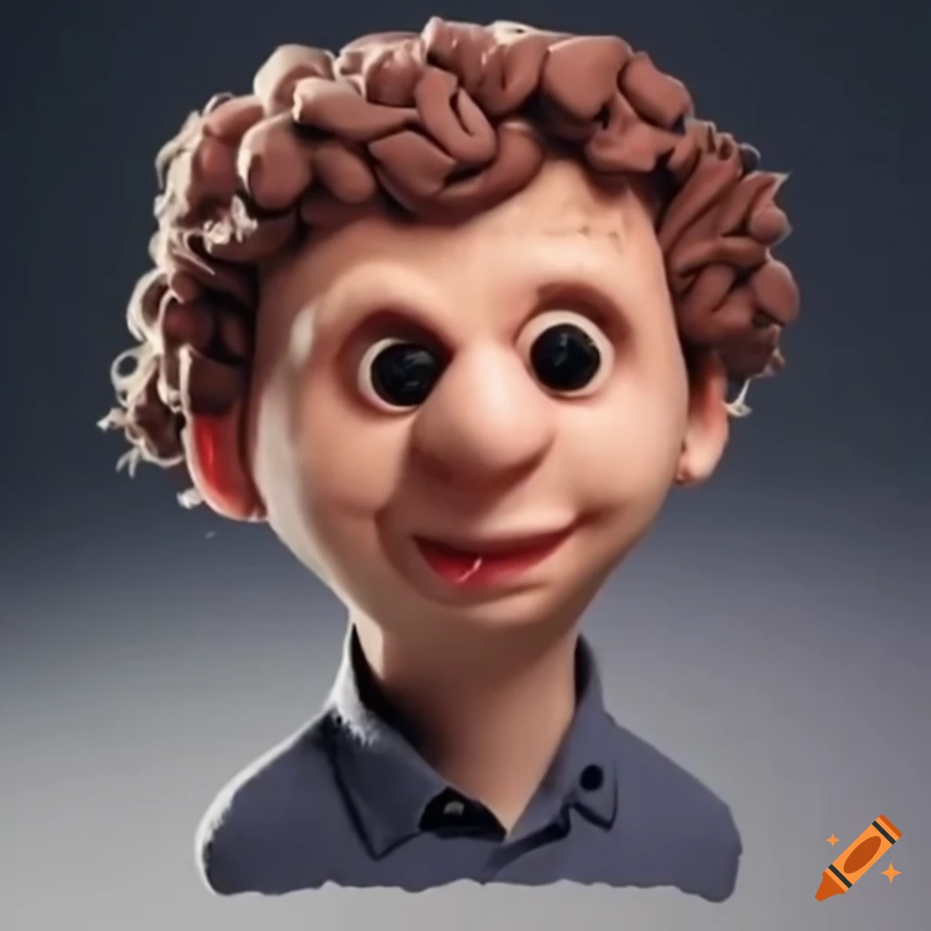 Michael cera, claymation style, solid background on Craiyon