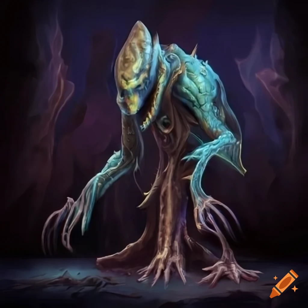 image of a Lovecraftian protoss-like creature