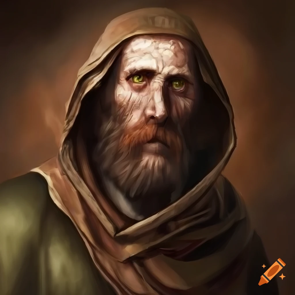 Sewer hermit, medieval fantasy portrait on Craiyon