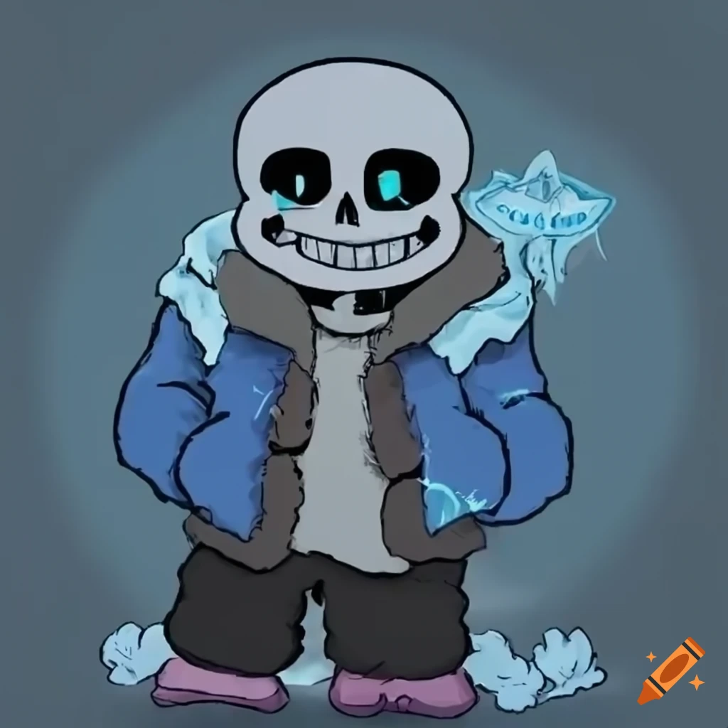 An ice version of sans from undertale on Craiyon