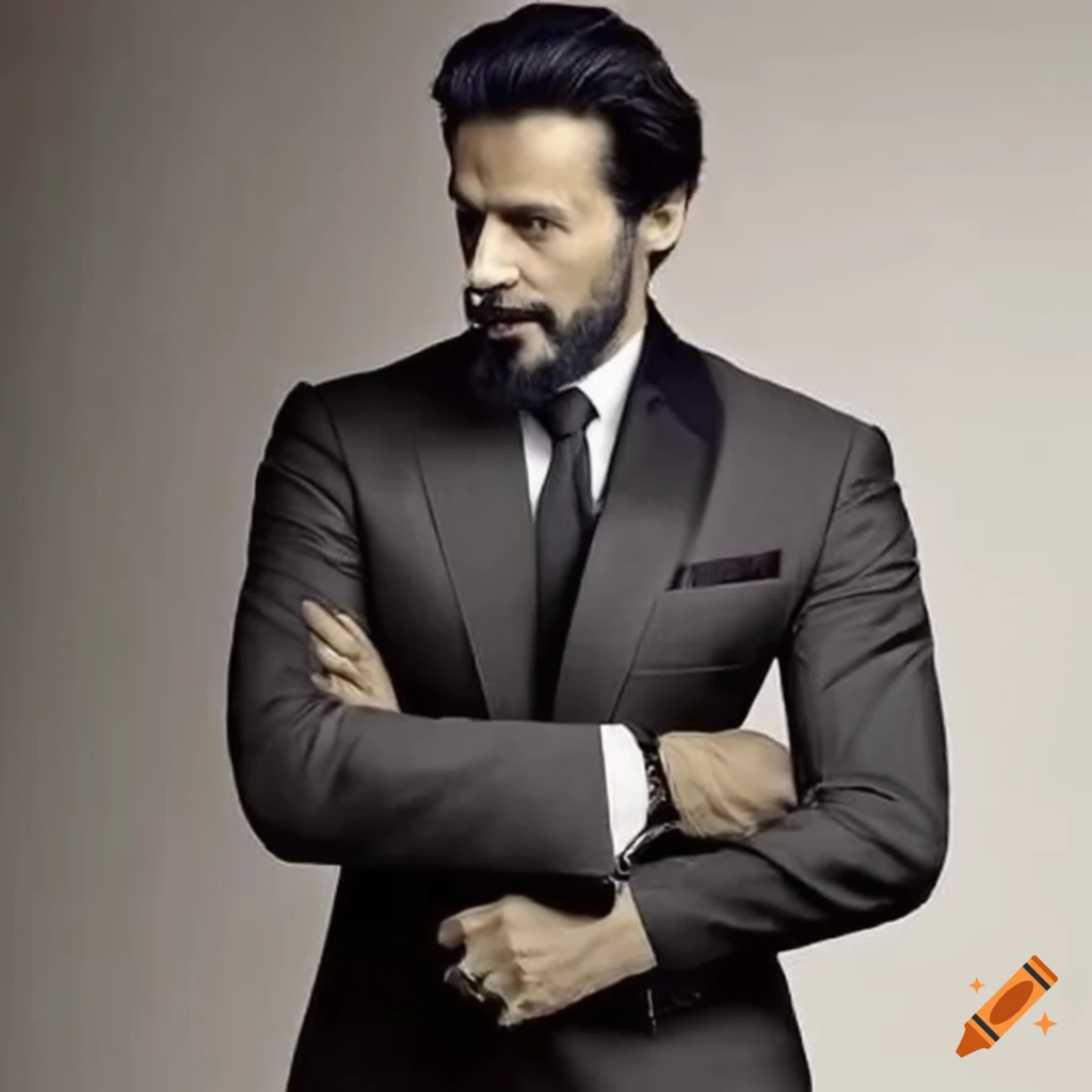 Imran khan with beard wearing 3 piece suit