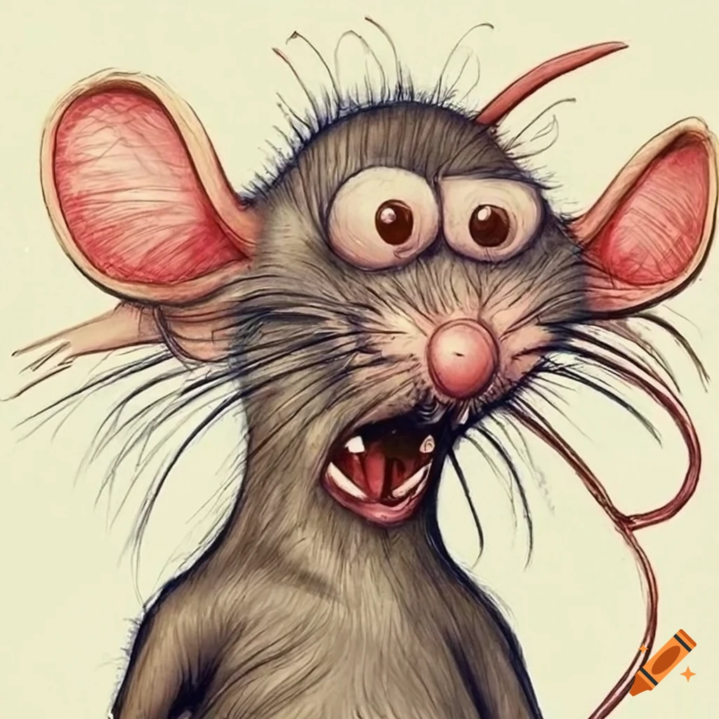 Funny, ugly cartoon rat. ed roth style artwork on Craiyon