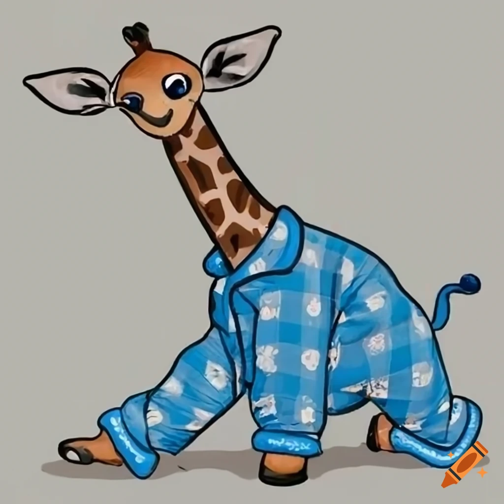 blue baby giraffe cartoon