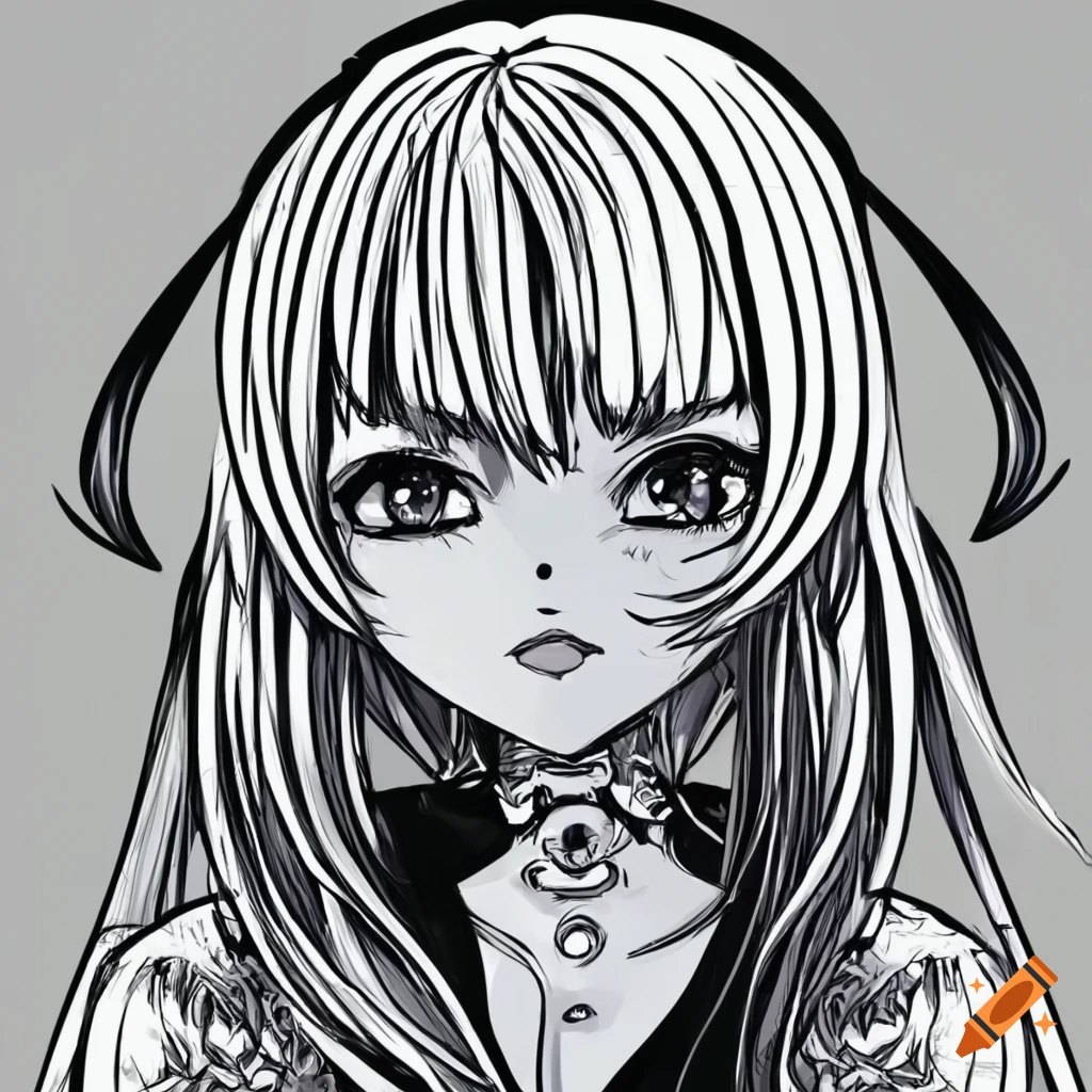 evil anime girl drawing