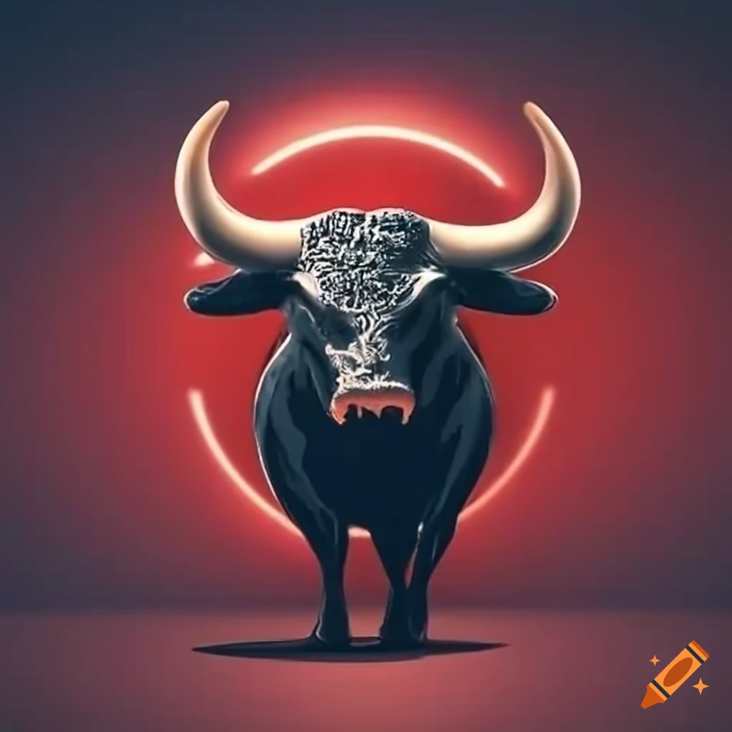 Bitcoin Bull Muscle red on Craiyon