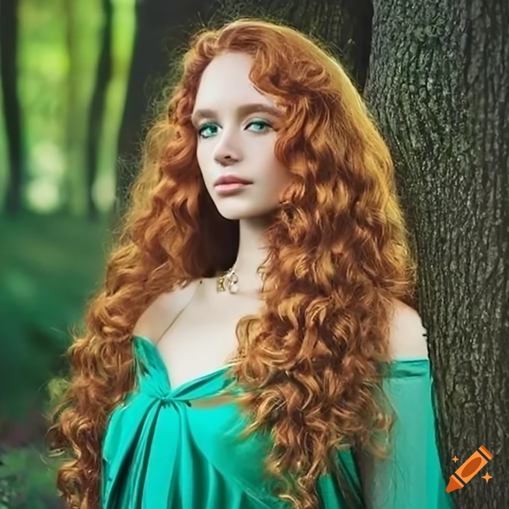 An attractive beautiful woman with natural curly shiny hair poses. A lot of  hairstyle with the effect of beach curls. Stock Photo | Adobe Stock