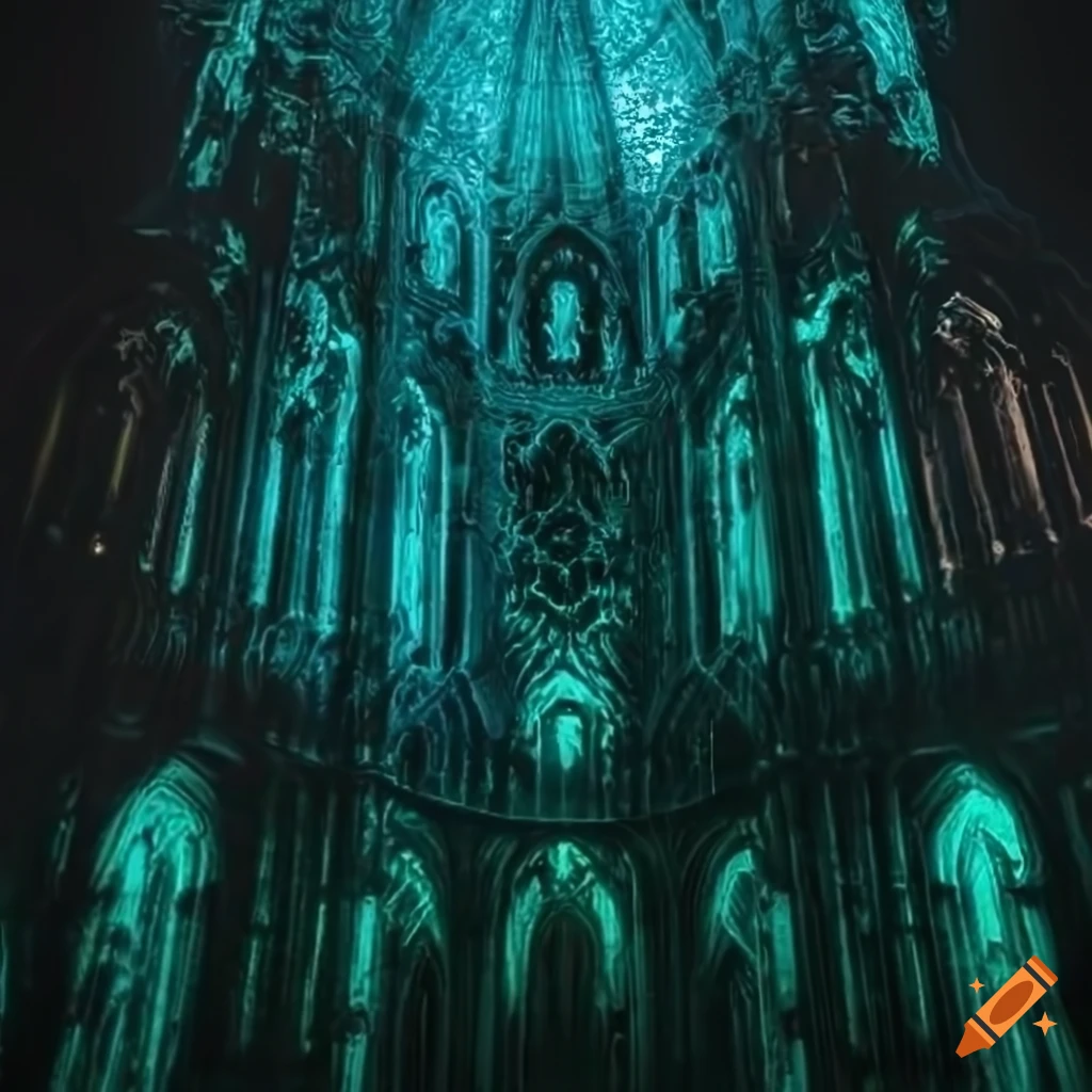 Yog sothoth cathedral wispy dark glowing high resolution