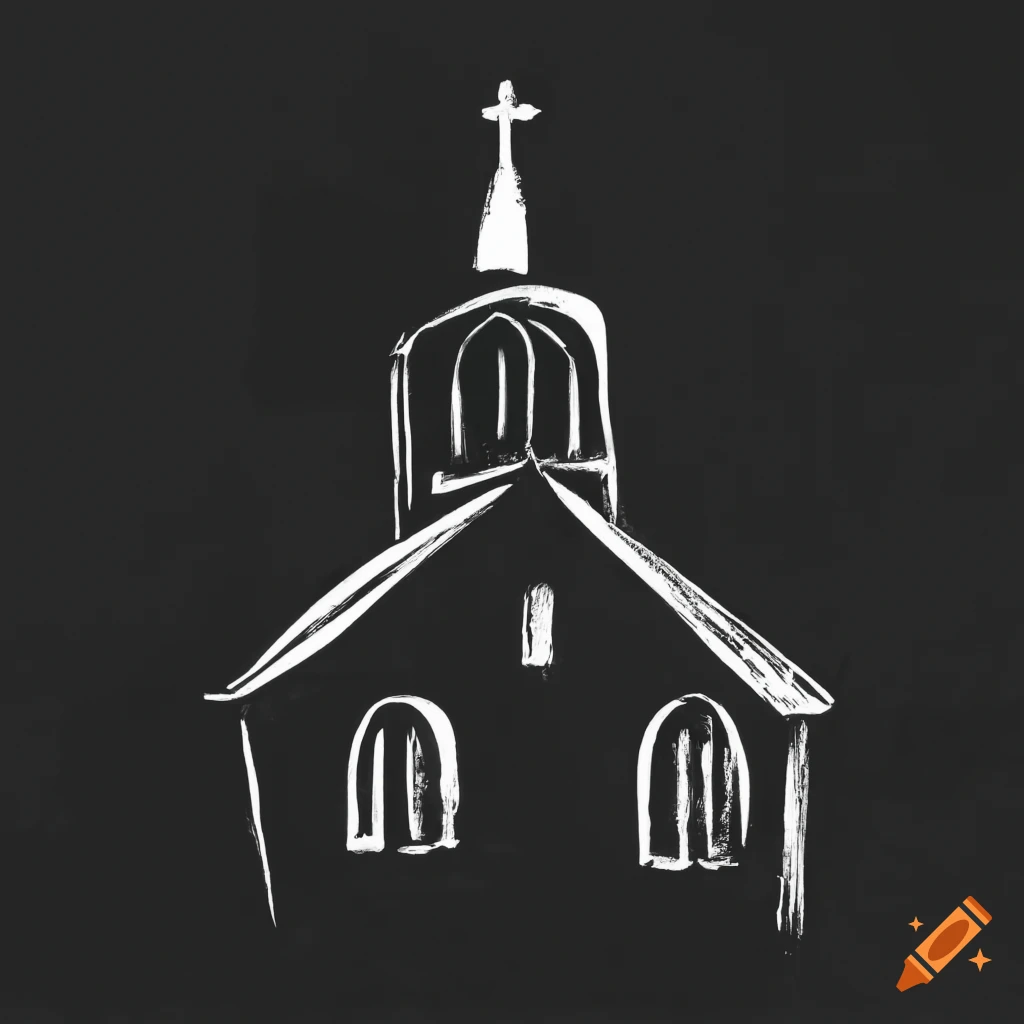 Premium Vector | Church in continuous line art drawing style. abstract  church building with bell tower.
