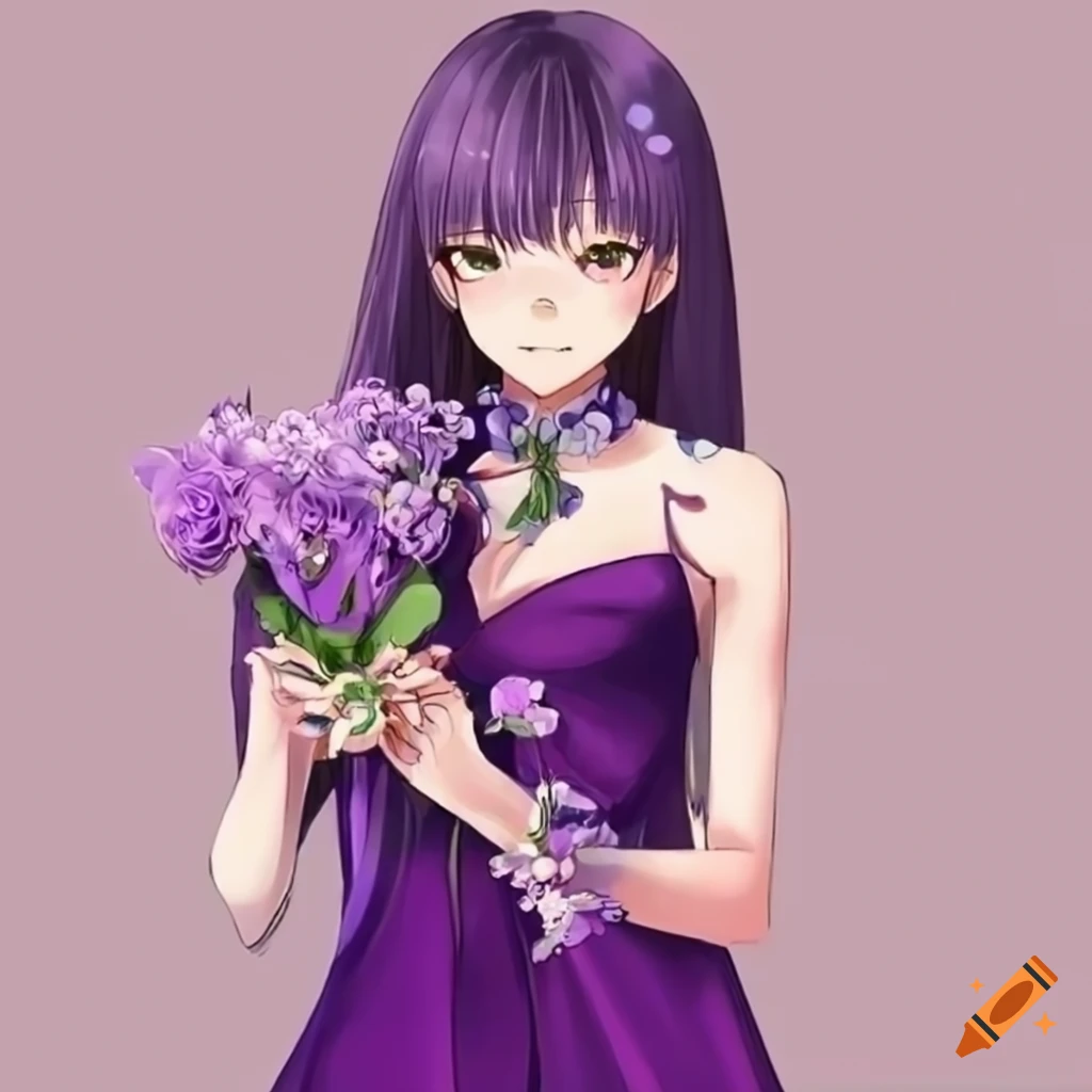 Wallpaper girl, flowers, smile, bouquet, anime, petals, tears, art for  mobile and desktop, section сёдзё, resolution 1920x1313 - download