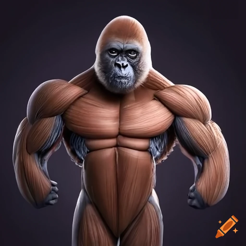 Make a muscle gorila on Craiyon