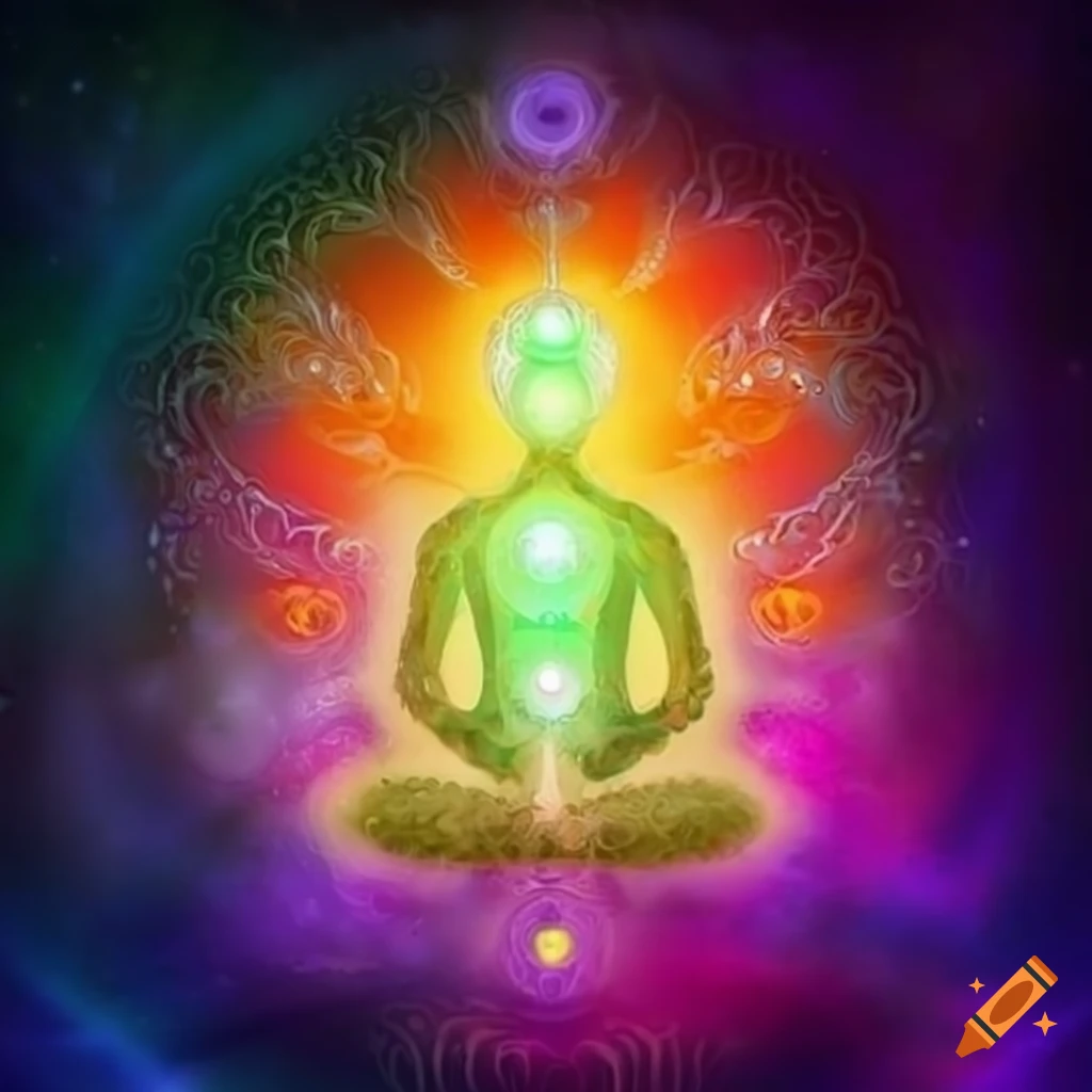 Mystical crown chakra on Craiyon, image size:1024x1024