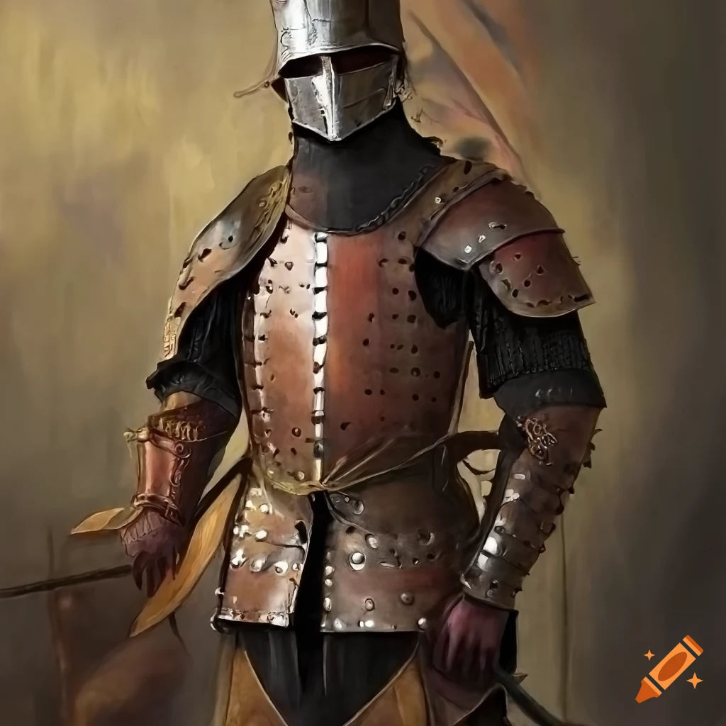 Medieval leather armor, painting on Craiyon