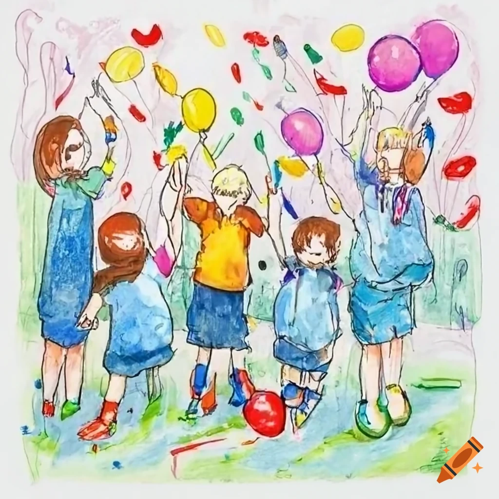 128 Kids with balloons outline Stock Illustrations | Depositphotos