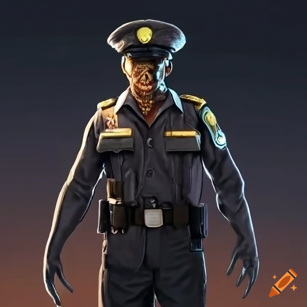 Anthropologic lizardman as security guard standing at attention in his  sharp uniform, fine details, peaked cap, fur collar security jacket, high  resolution 4k on Craiyon