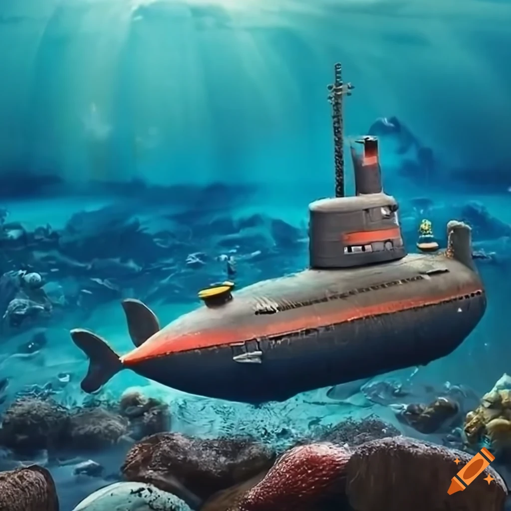Submarine, sea ,diorama on Craiyon