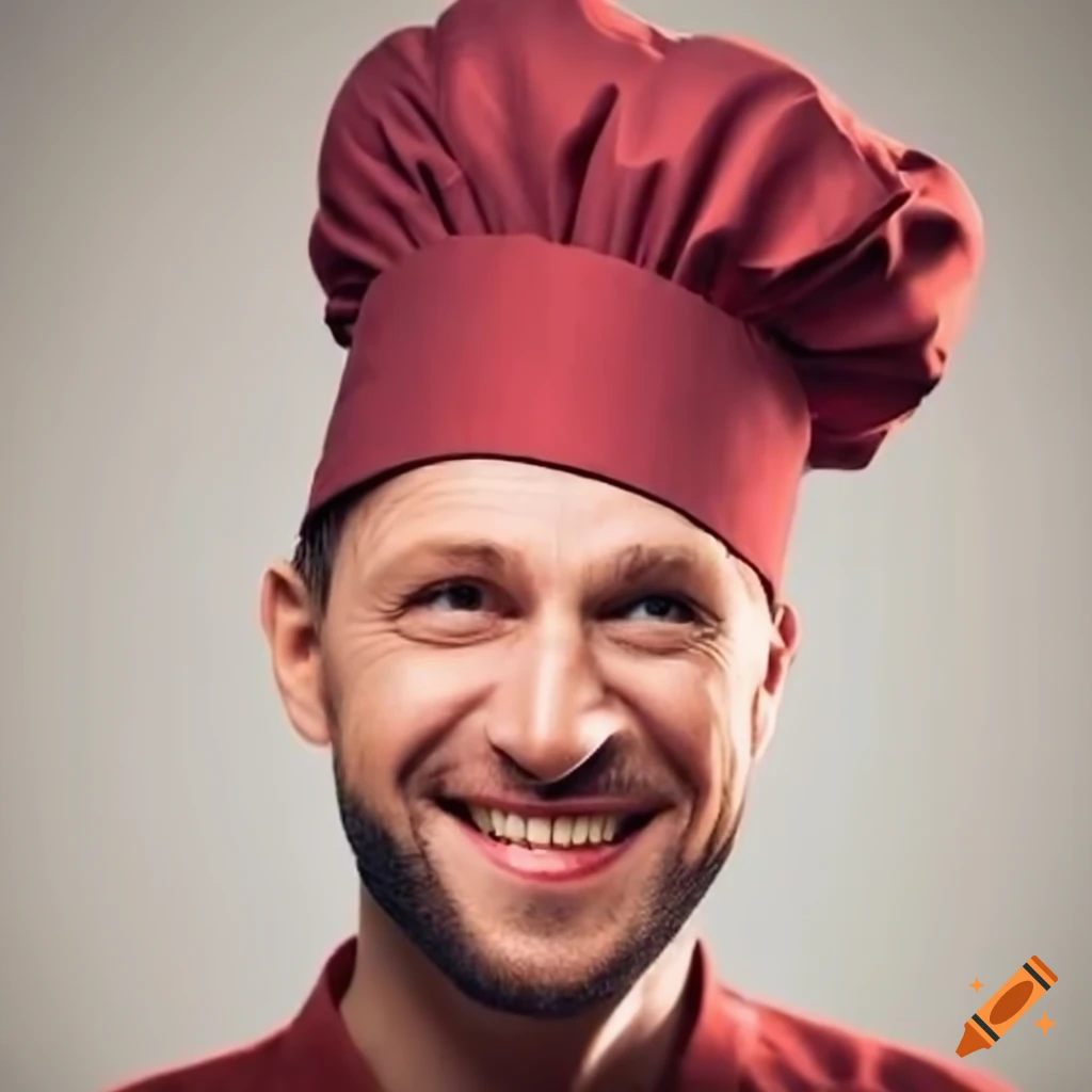 Man Wearing Chef Hat With A Slight Smile man-wearing-chef-hat-with-a-slight-smile